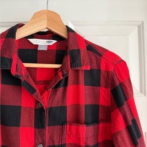 Old Navy Red and Black Plaid Shirt